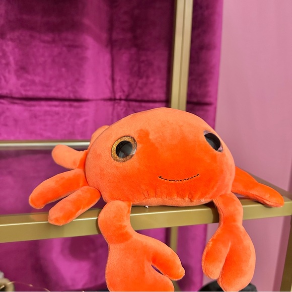 Other - Super Soft Crab Plushie w/ Gold Glitter Eyes